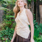 Desert Rose Embroidered Tie Top