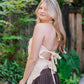 Desert Rose Embroidered Tie Top