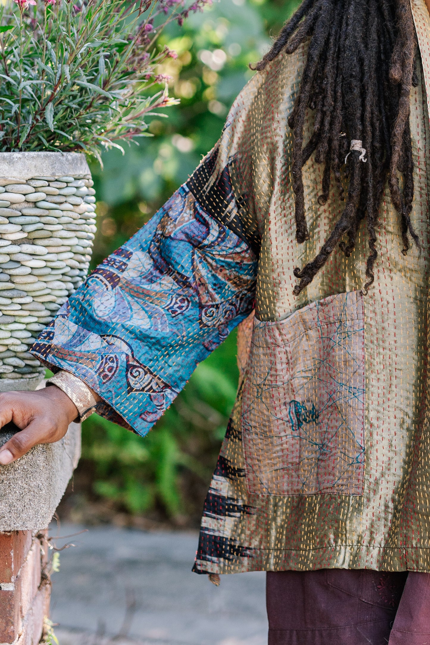 Recycled Sari Kantha Kimono Jacket