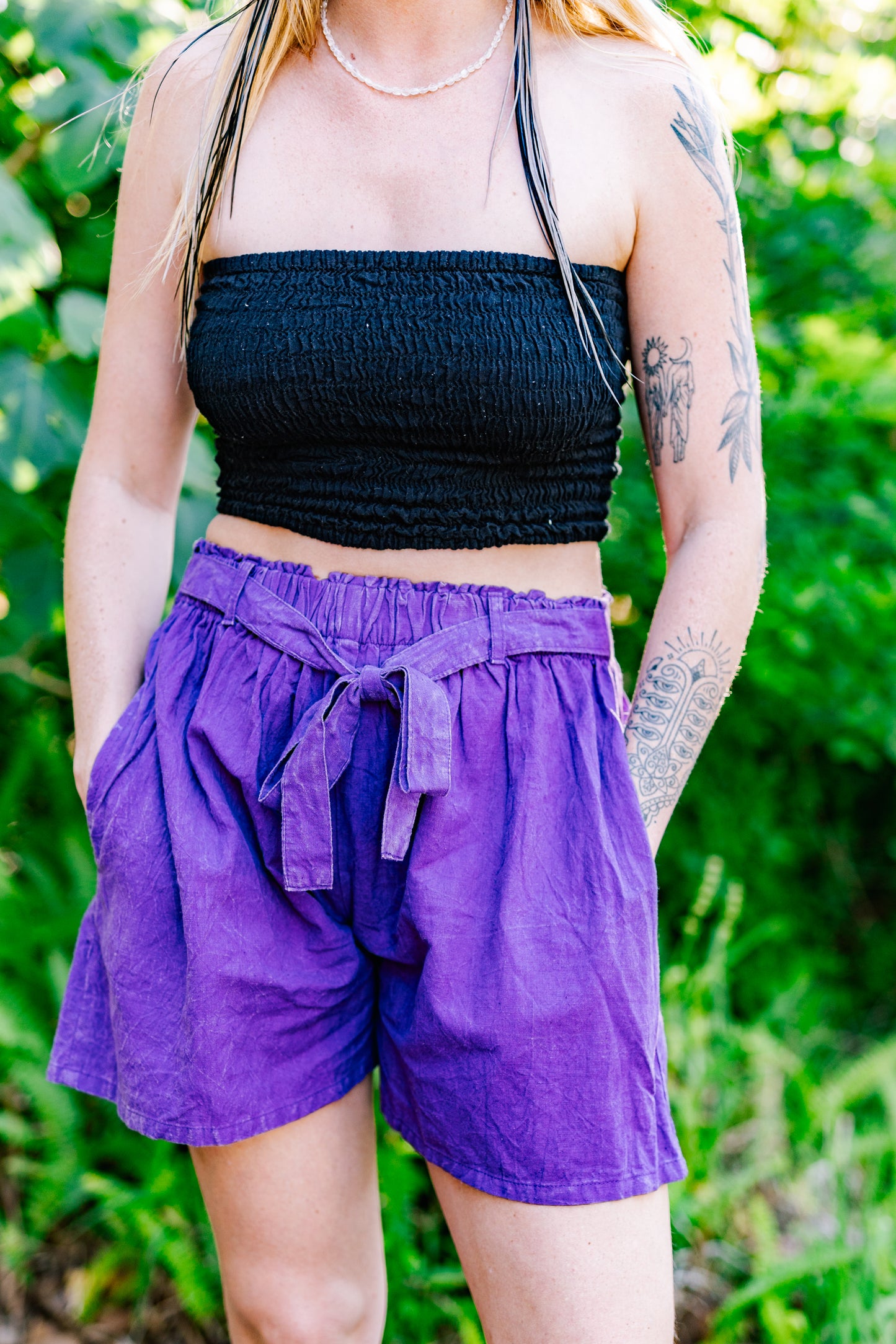 Hemp Tie Waist Shorts