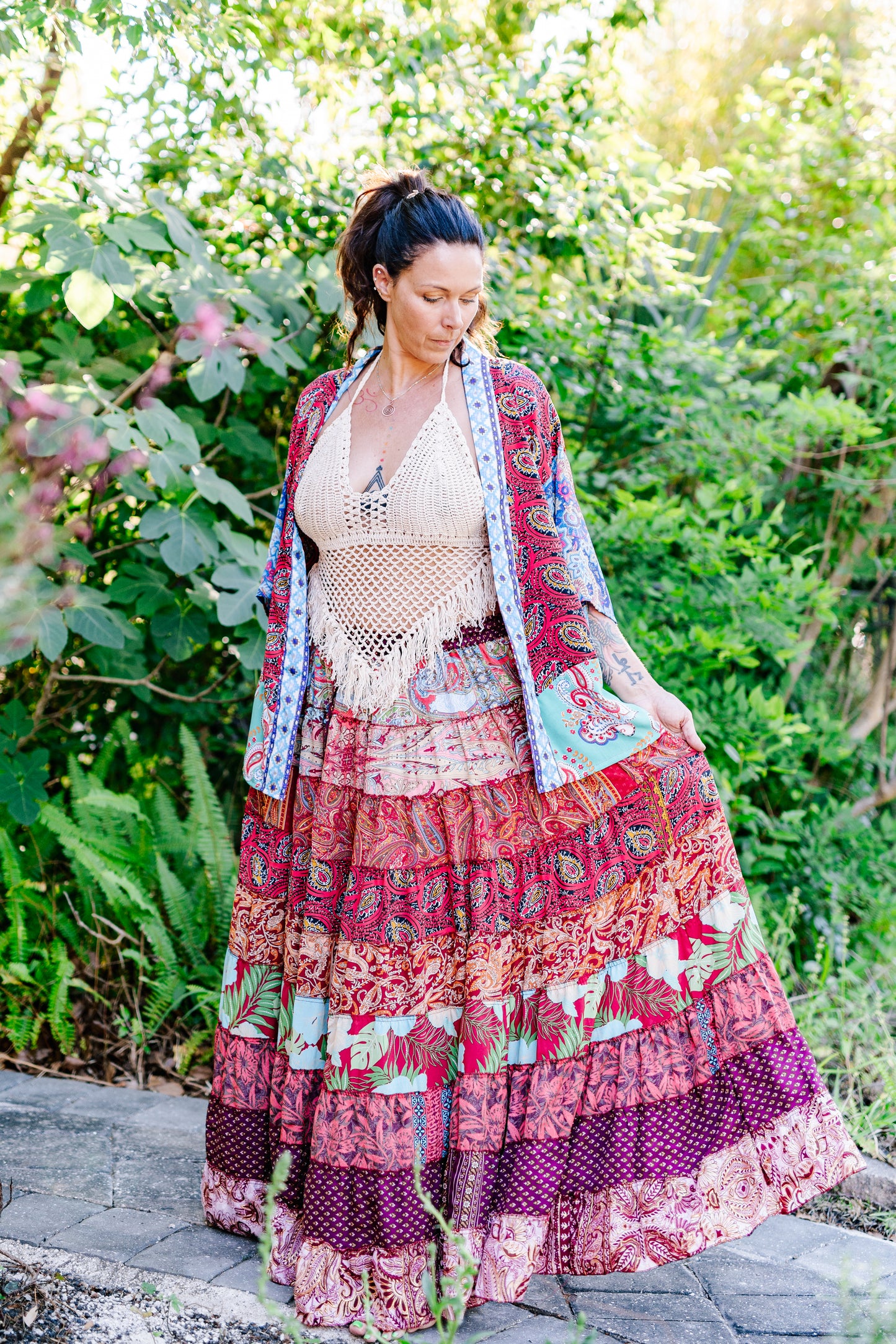Silk Sari Patchwork Skirt