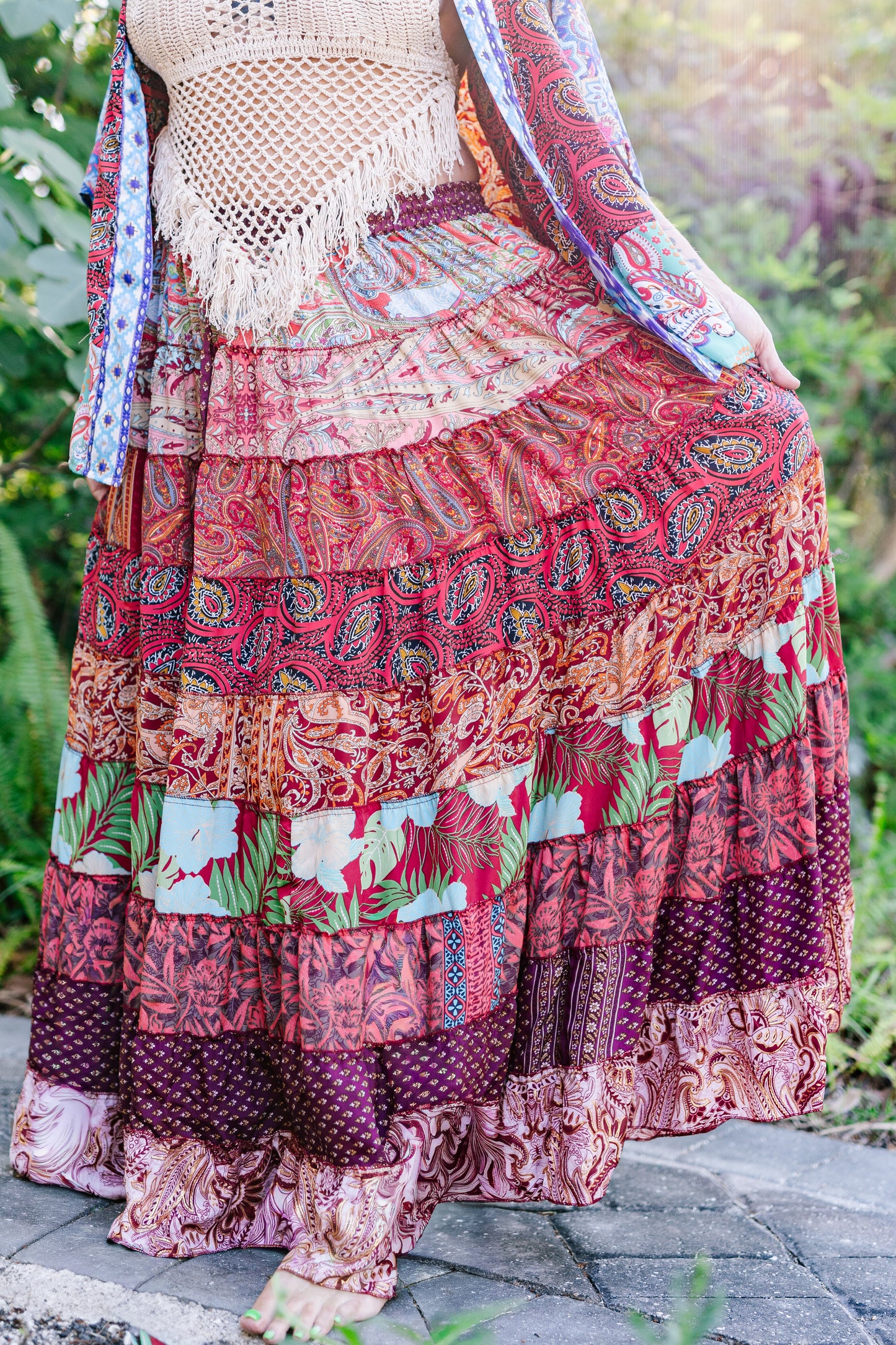 Silk Sari Patchwork Skirt