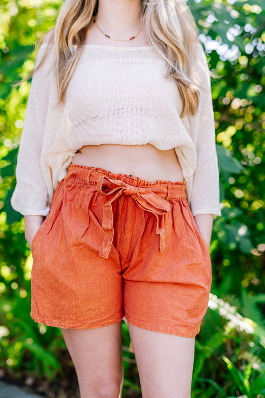 Hemp Tie Waist Shorts