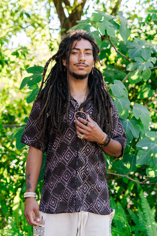 Desert Rose Block Print Button Shirts