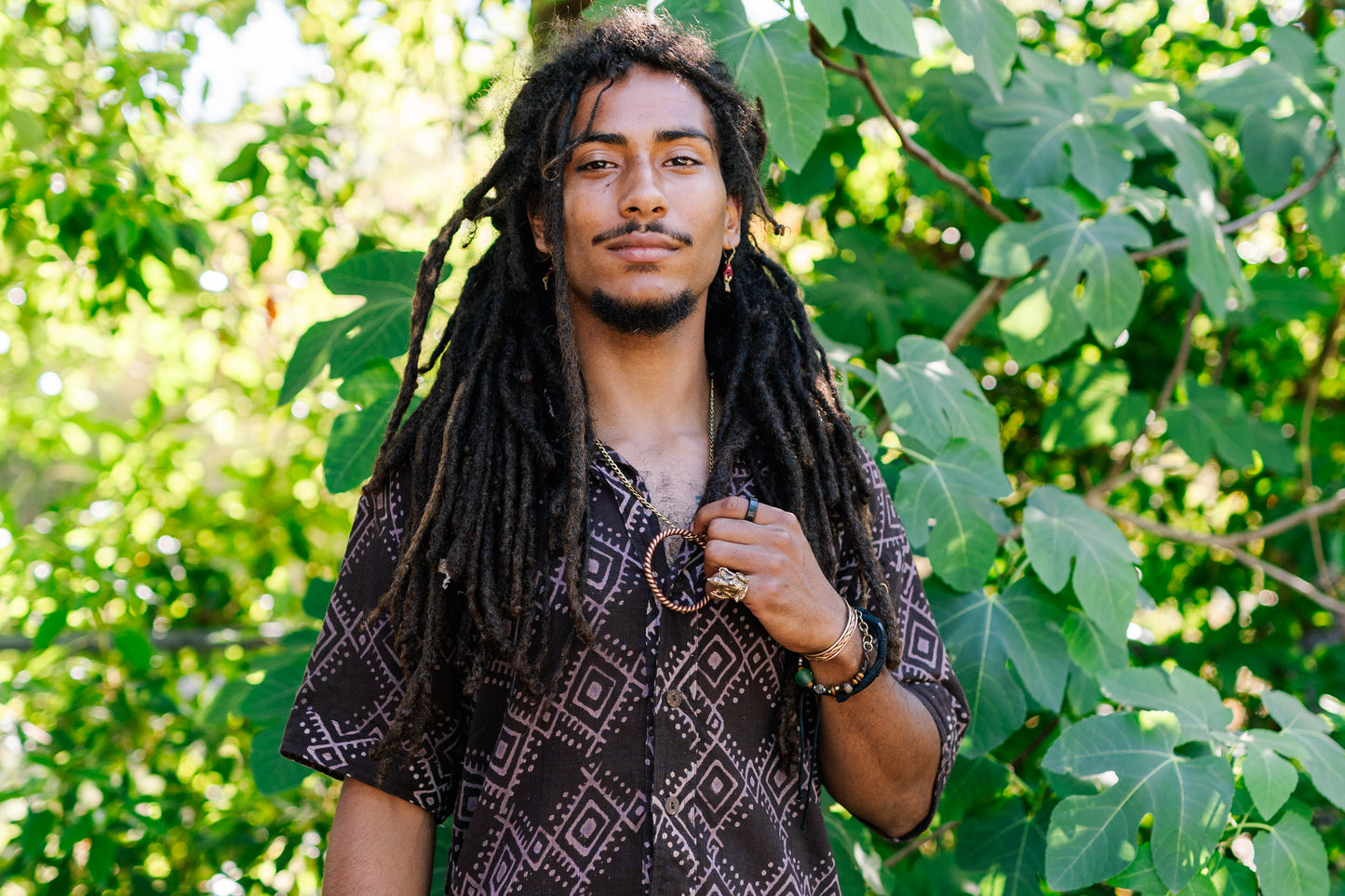 Desert Rose Block Print Button Shirts