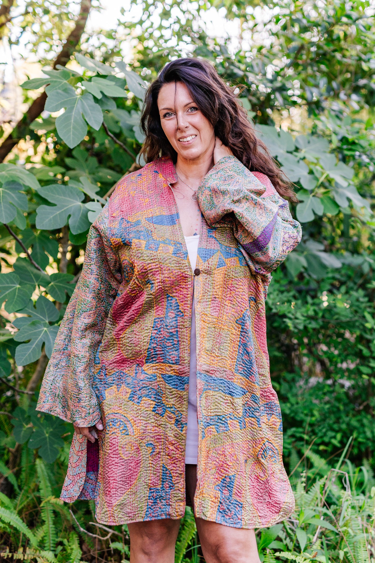Recycled Silk Kantha Kimono Jacket