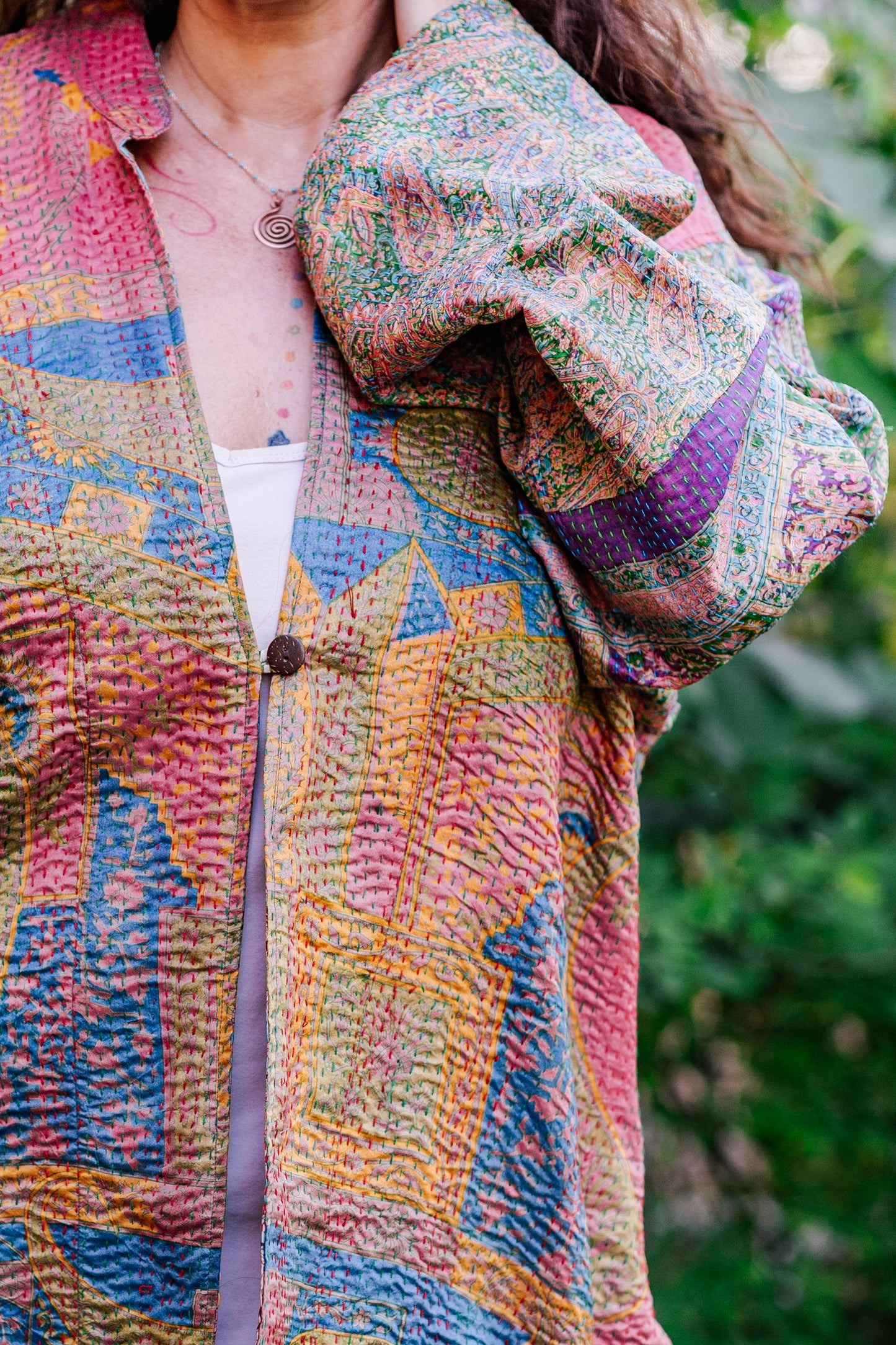 Recycled Silk Kantha Kimono Jacket