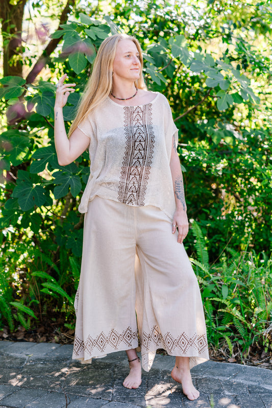 Desert Rose Block Print Pants