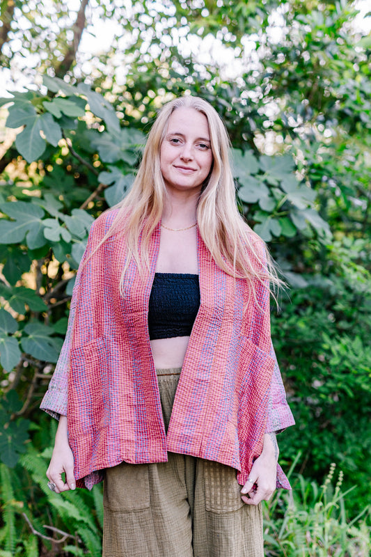 Recycled Sari Kantha Kimono Jacket