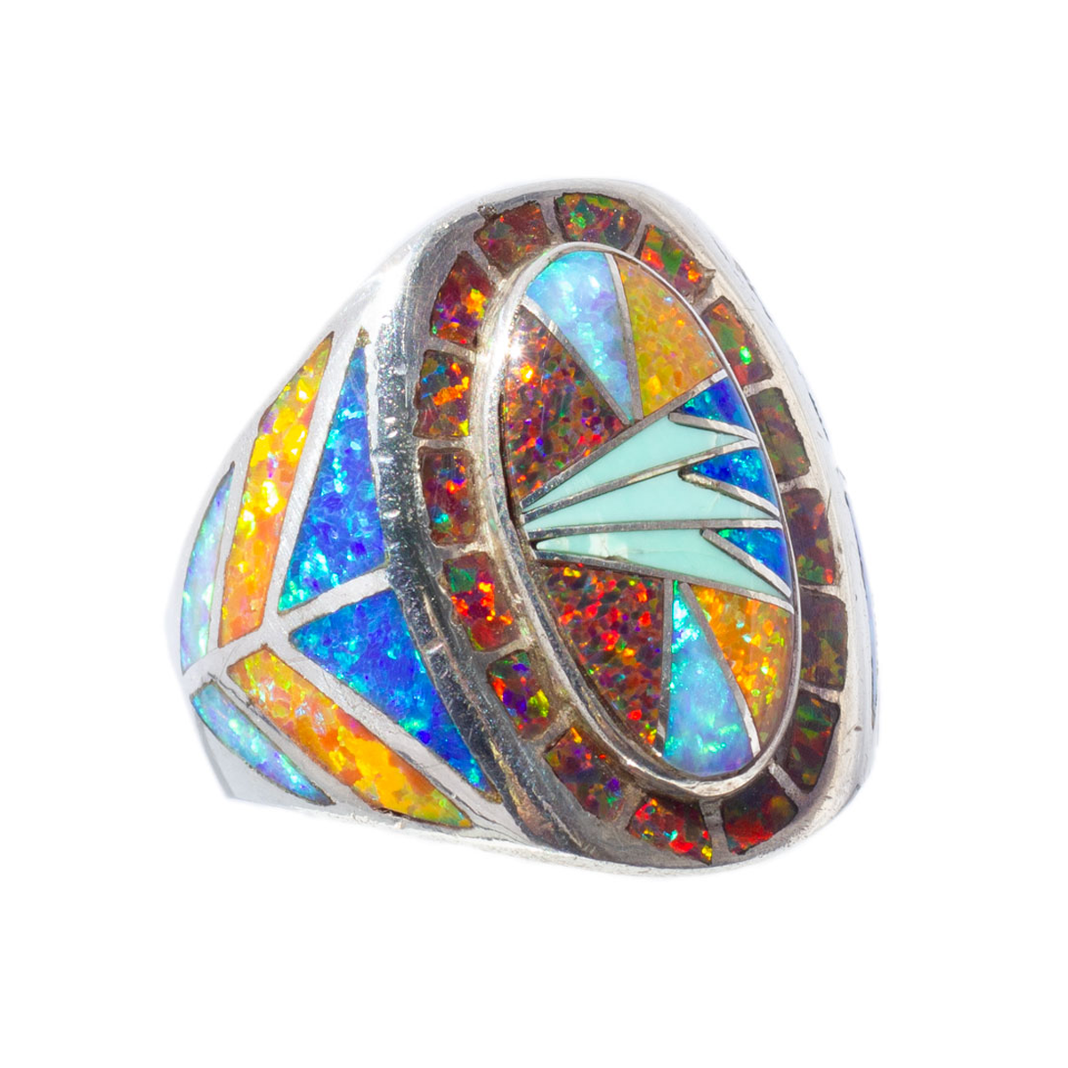 Gemstone Paintings by David Freeland Jr. | Zuni Mosaic Rings