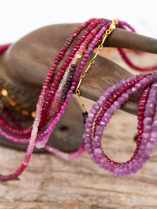 Shimmering Faceted Strands: Ruby Collection