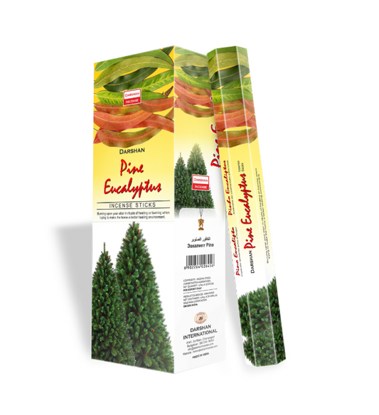 Darshan Pine Eucalyptus Incense 20 Hex Pack