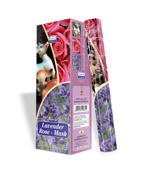 Darshan Lavender Rose Musk incense 20 Hex Pack