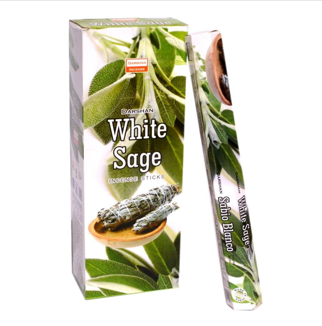 Darshan White Sage Incense 20 Hex Pack