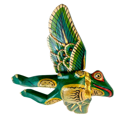 Hand Carved Flying Frog Spirit Chaser