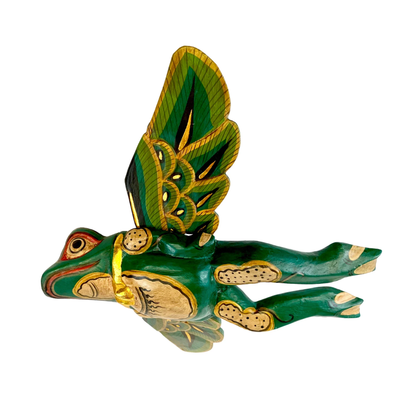 Hand Carved Flying Frog Spirit Chaser