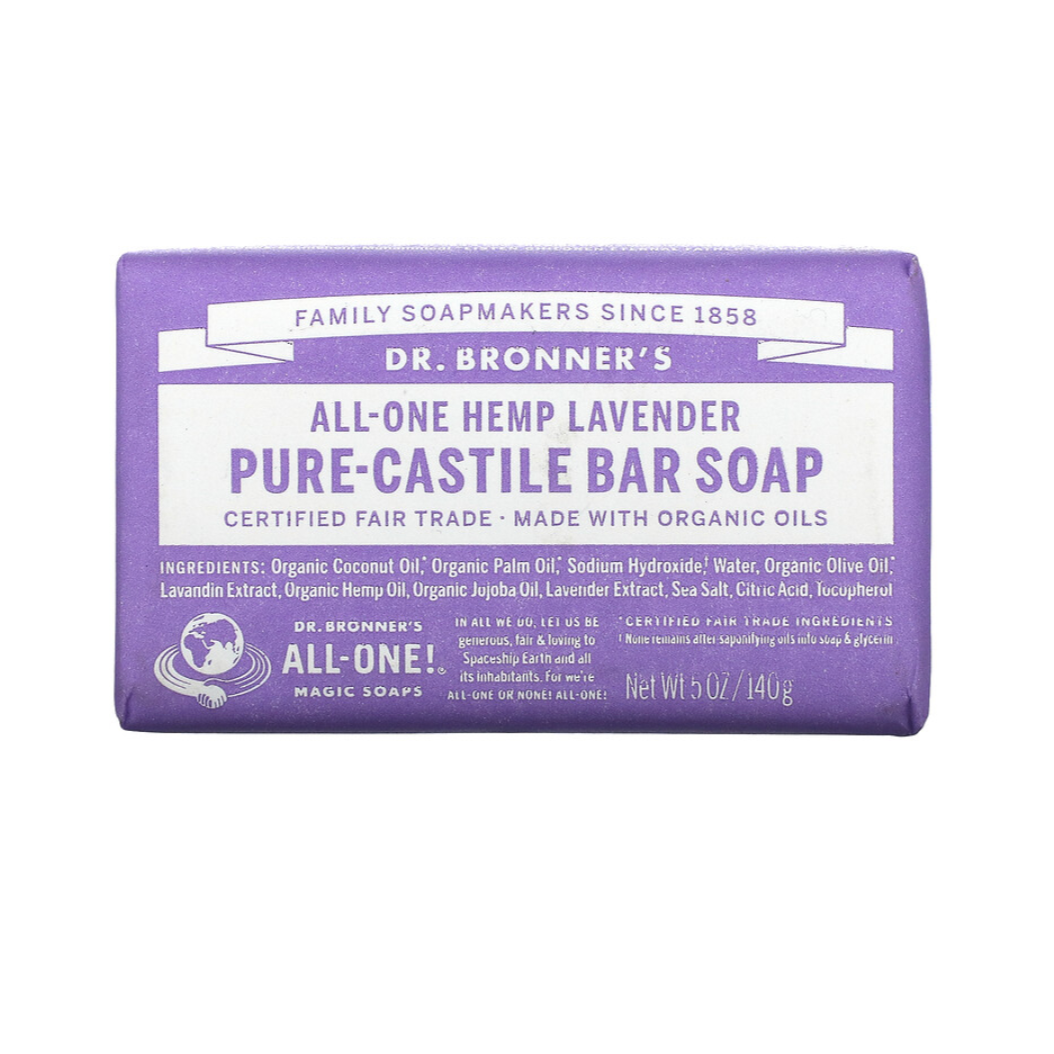 Dr Bronners Pure-Castile Lavender Bar Soap