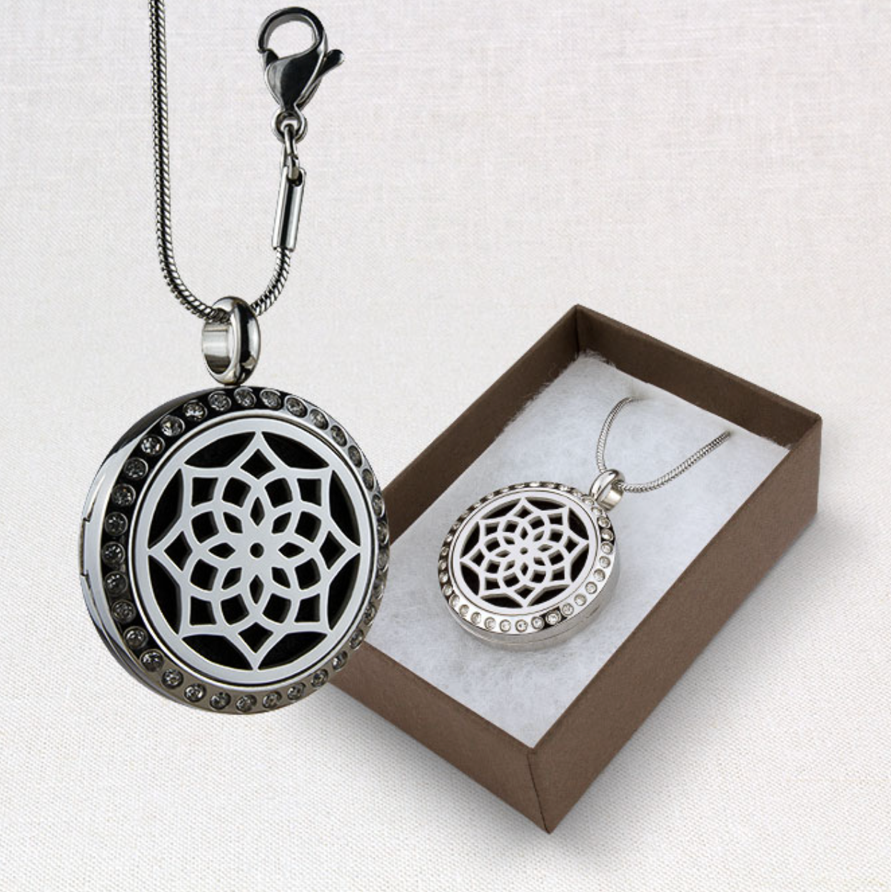 Sun's Eye Aromatherapy Oil Locket Necklace