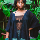 Desert Rose Woven Block Print Poncho