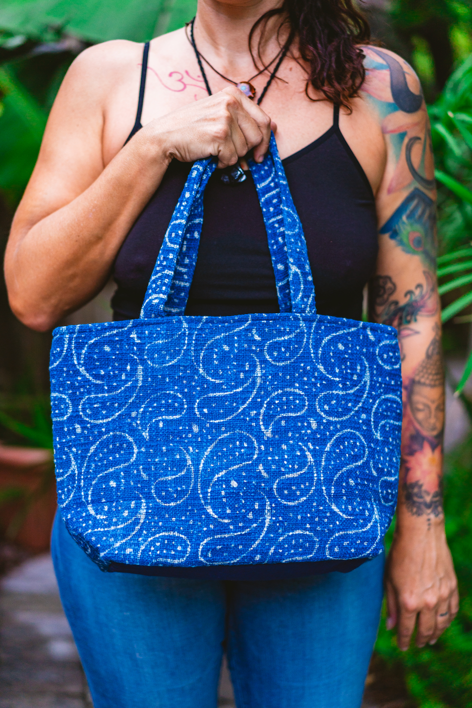 Indigo Block Print Market Bag