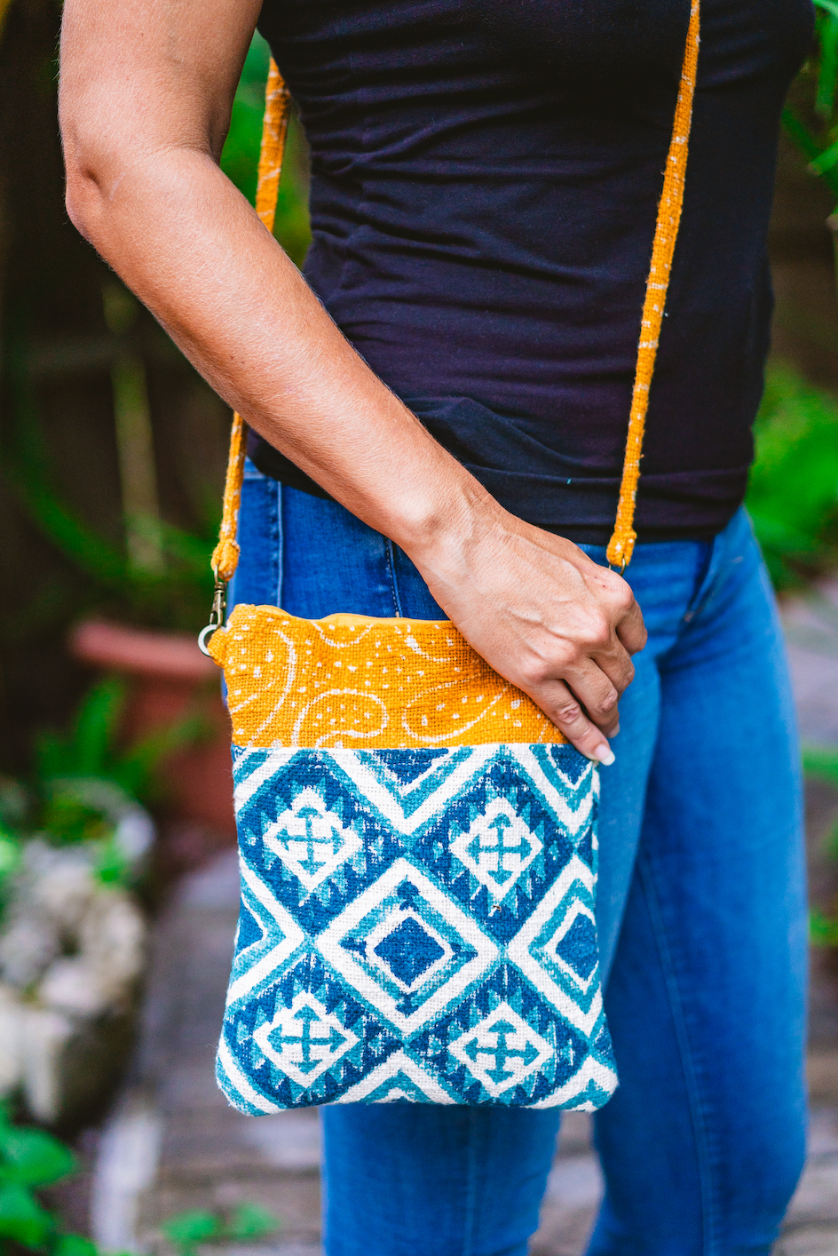 Block Print Passport Bag