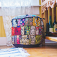 Large Rajasthani Patchwork Fabric Ottoman | 10 Colors