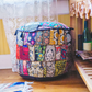 Large Rajasthani Patchwork Fabric Ottoman | 10 Colors