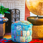 Large Rajasthani Patchwork Fabric Ottoman | 10 Colors