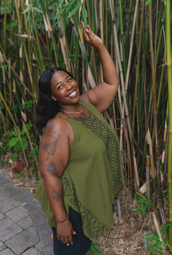 Desert Rose Block Print Flared Top