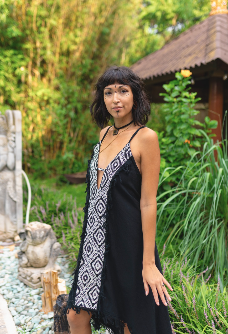 Desert Rose Print Fringe Dress