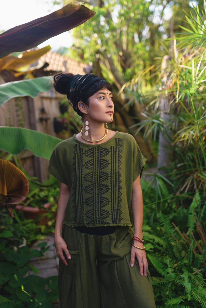 Desert Rose Block Print Top