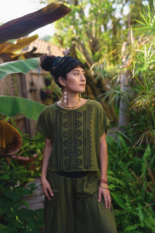Desert Rose Block Print Top