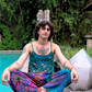 Tie Dyed Rayon Wide-Leg Pants