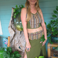 Desert Rose Block Print Maxi Skirt