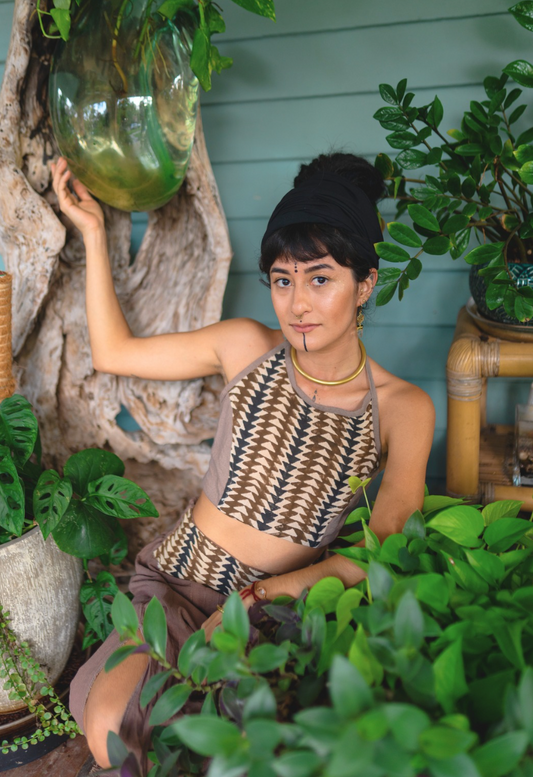 Desert Rose Block Print Halter Top
