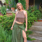Desert Rose Block Print Open Skirt