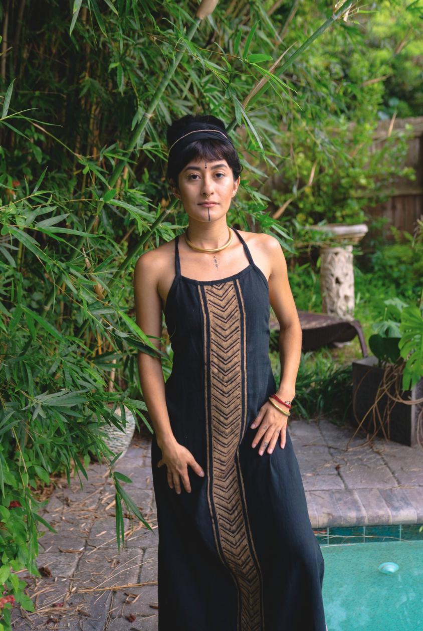 Desert Rose Arrow Block Print Dress | Earth Tones