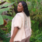 Desert Rose Woven Block Print Poncho