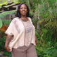 Desert Rose Woven Block Print Poncho