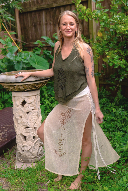Desert Rose Double Slit Mesh Skirt