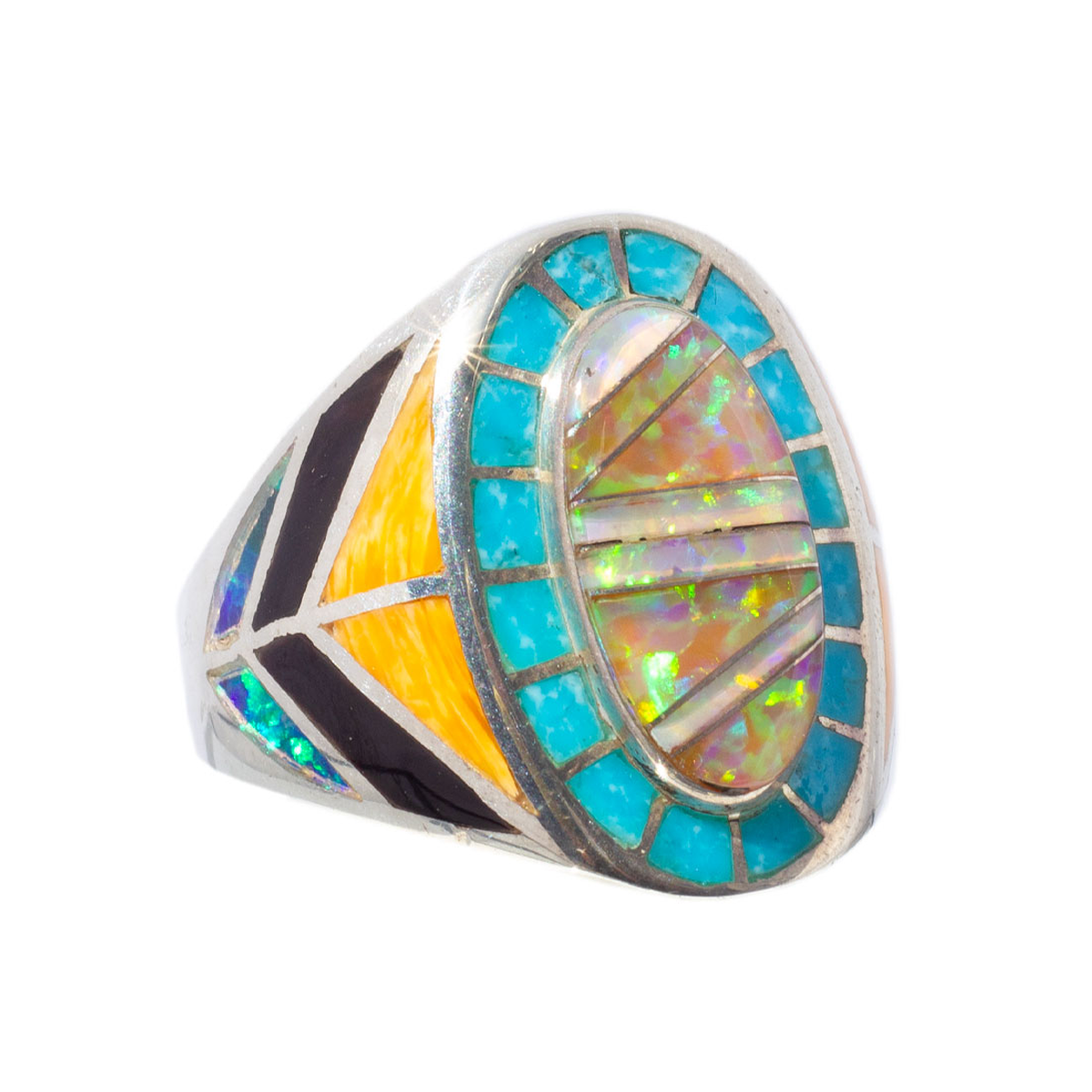 Gemstone Paintings by David Freeland Jr. | Zuni Mosaic Rings