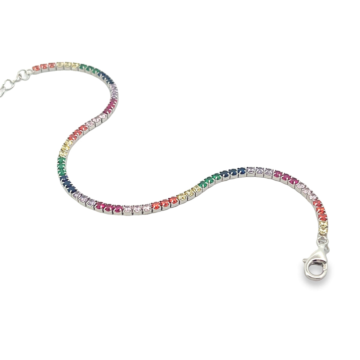 Prism Cubic Zirconia Tennis Bracelet in Silver