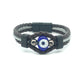 Braided Leather & Wire Evil Eye Beaded Bracelet