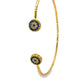 Gold Plated Pavé Evil Eye Cuff Bracelets
