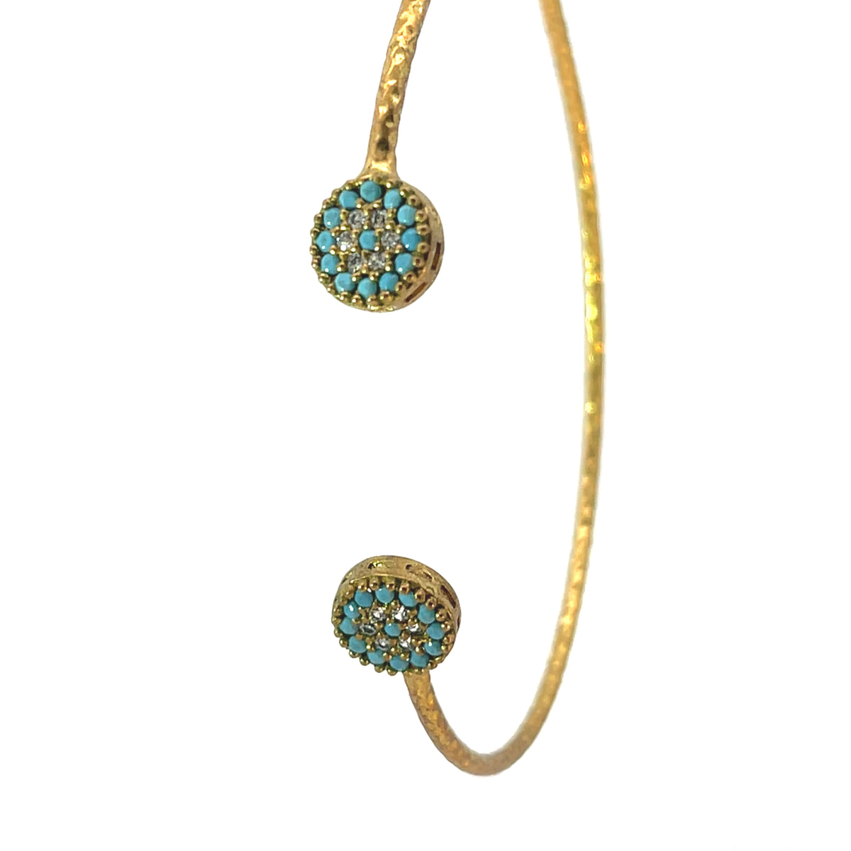 Gold Plated Pavé Evil Eye Cuff Bracelets