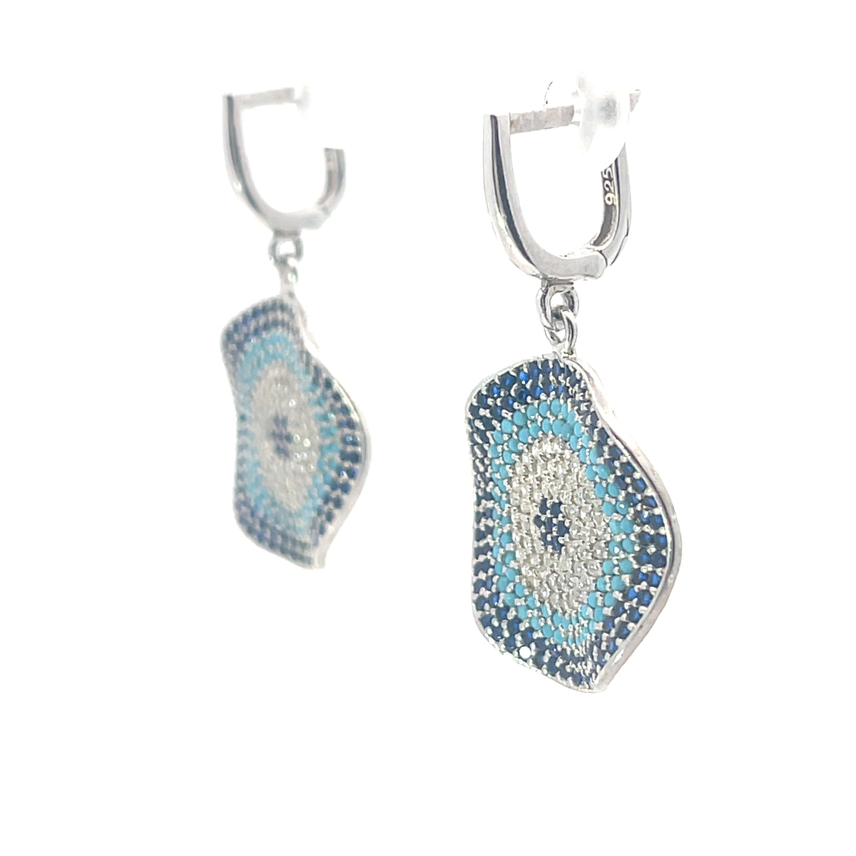 Pavé Evil Eye Huggie Earrings & Matching Pendants