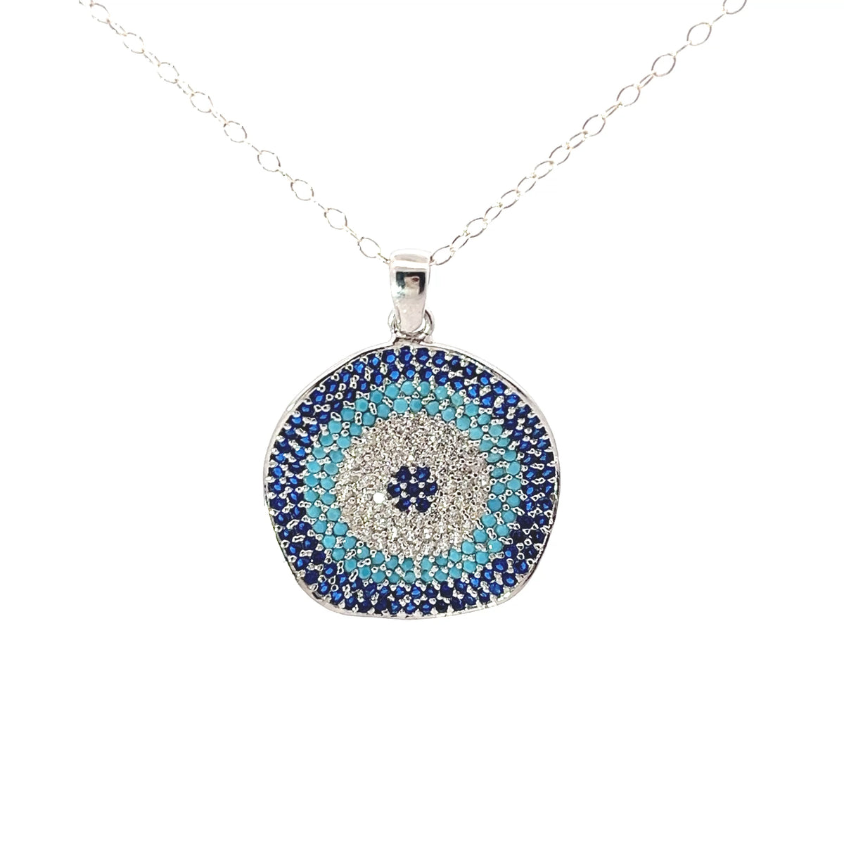 Pavé Evil Eye Huggie Earrings & Matching Pendants
