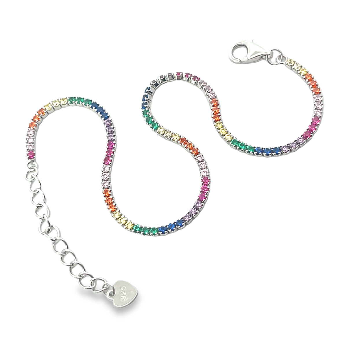 Prism Cubic Zirconia Tennis Bracelet in Silver