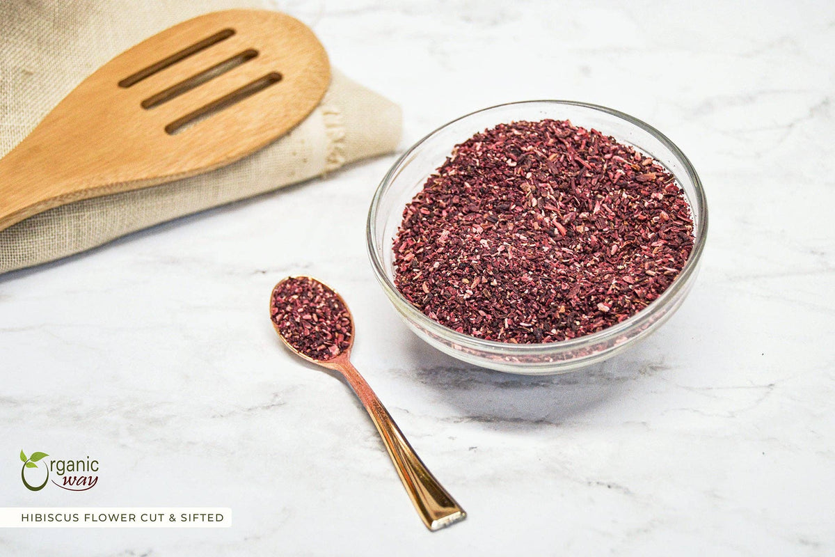 Dried Hibiscus Flower Cut & Sifted (Hibiscus rosa-sinensis) | Herbal Tea | Kosher Certified | Raw, Vegan, Non GMO & Gluten Free | USDA Certified | Origin - India