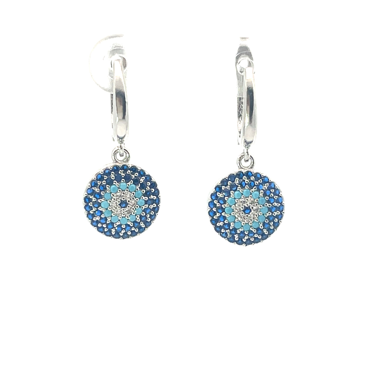 Pavé Evil Eye Huggie Earrings & Matching Pendants